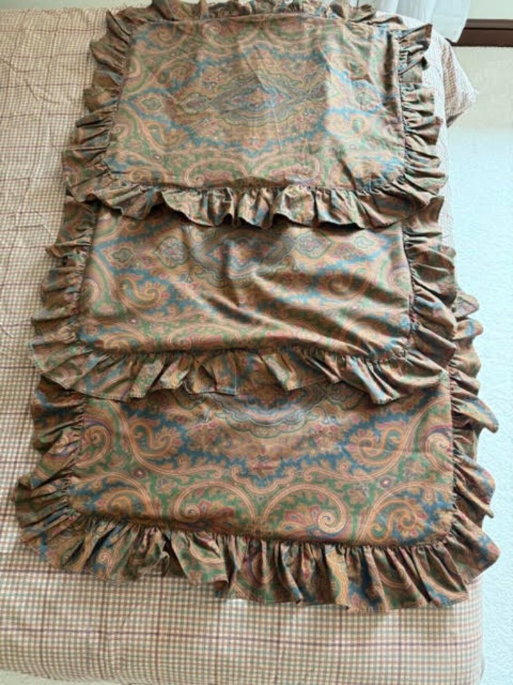 Vtg Ralph Lauren Brianna Paisley Blue Shams Lot 3